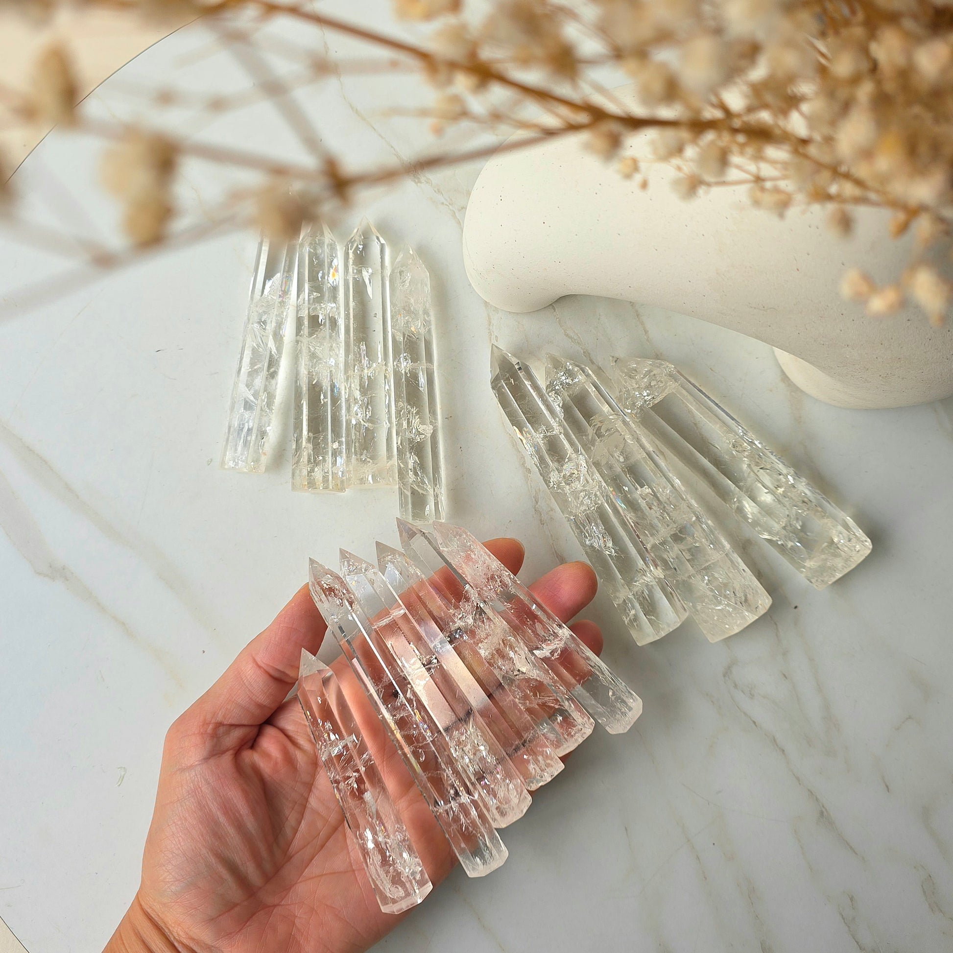 Clear Quartz Crystal Point with Rainbows AAA Brazil - Crystals and Me | Crystal Candles and Ethically Sourced Crystals