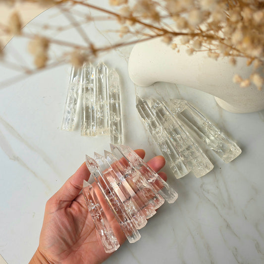 Clear Quartz Crystal Point with Rainbows AAA Brazil - Crystals and Me | Crystal Candles and Ethically Sourced Crystals
