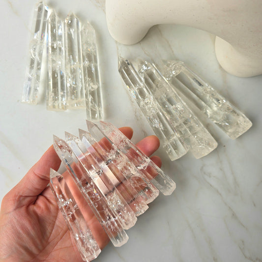 Clear Quartz Crystal Point with Rainbows AAA Brazil - Crystals and Me | Crystal Candles and Ethically Sourced Crystals