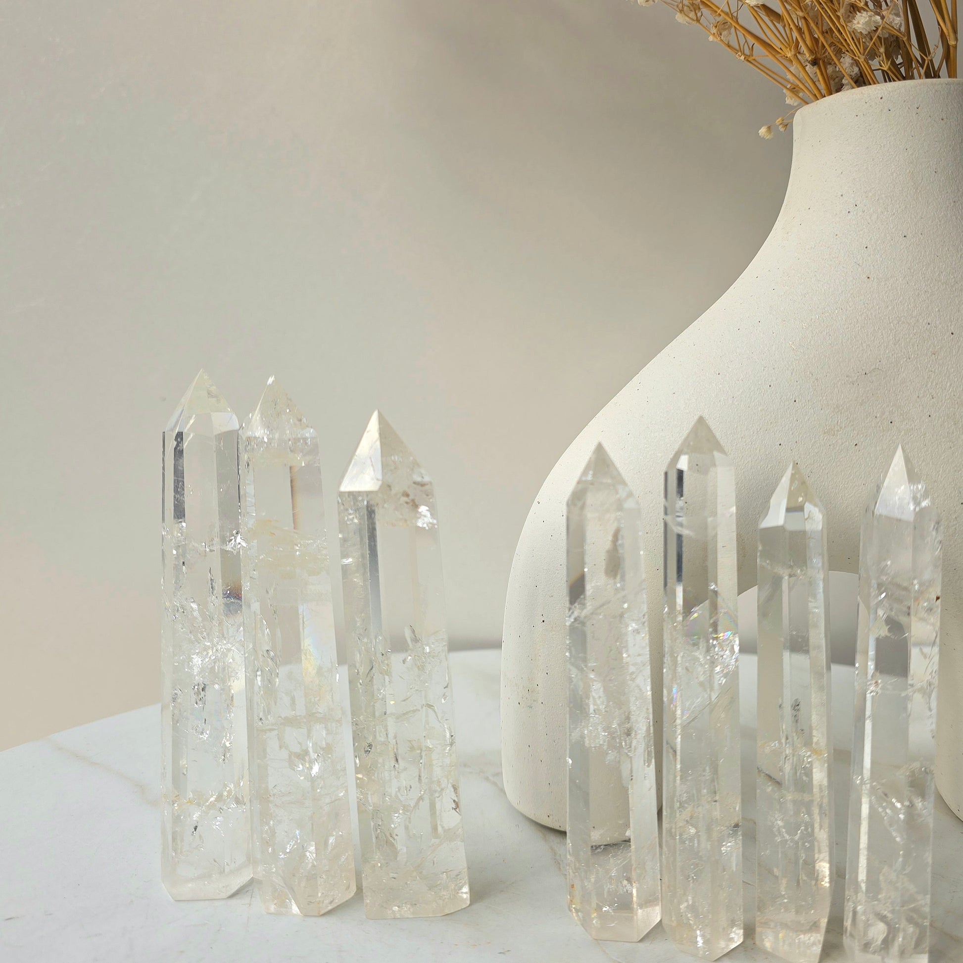 Clear Quartz Crystal Point with Rainbows AAA Brazil - Crystals and Me | Crystal Candles and Ethically Sourced Crystals