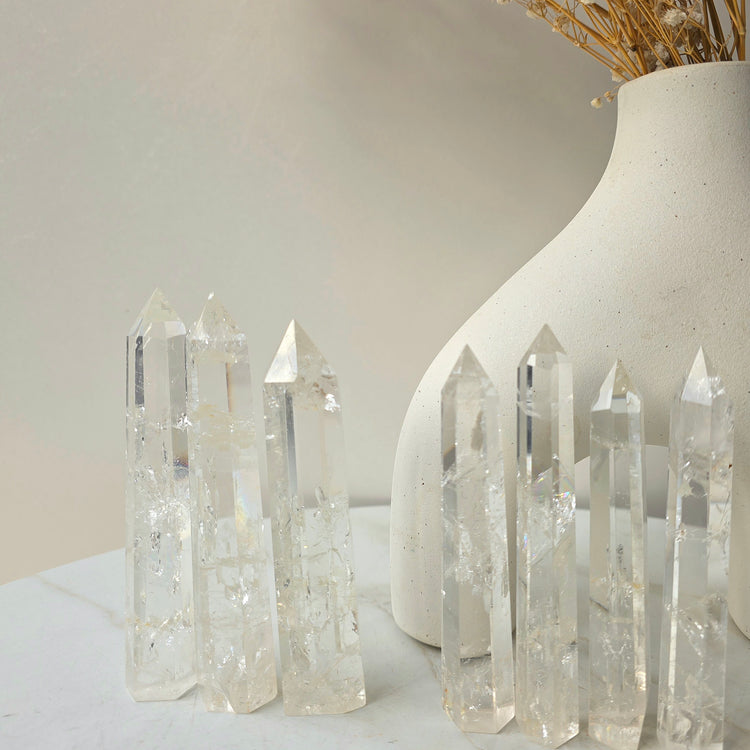 Clear Quartz Crystal Point with Rainbows AAA Brazil - Crystals and Me | Crystal Candles and Ethically Sourced Crystals