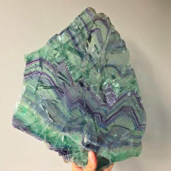 Rainbow Fluorite Crystal Slab Slice on Stand High Quality China - Crystals and Me | Crystal Candles and Ethically Sourced Crystals