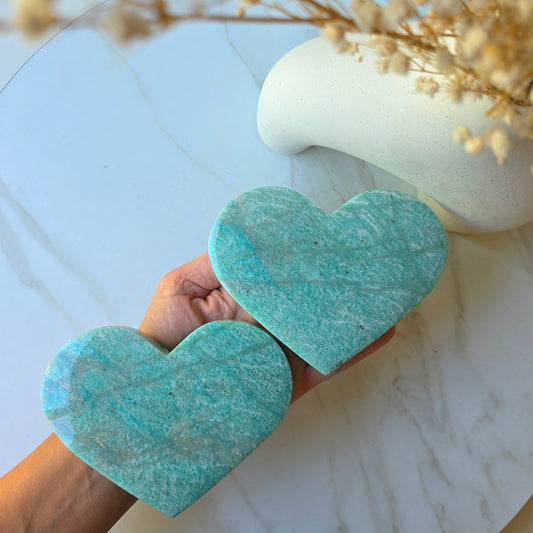 Amazonite Crystal Heart High Quality Free-Standing Large Brazil