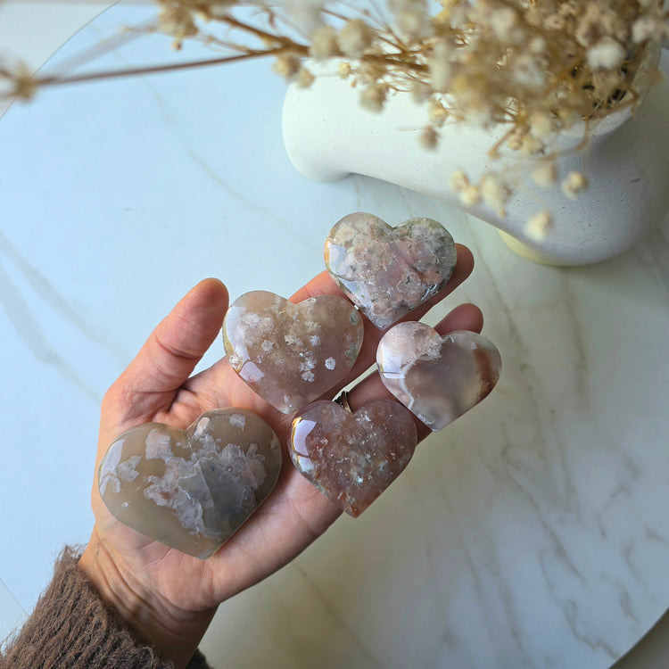 Flower Agate Crystal Heart Madagascar - Crystals and Me | Crystal Candles and Ethically Sourced Crystals