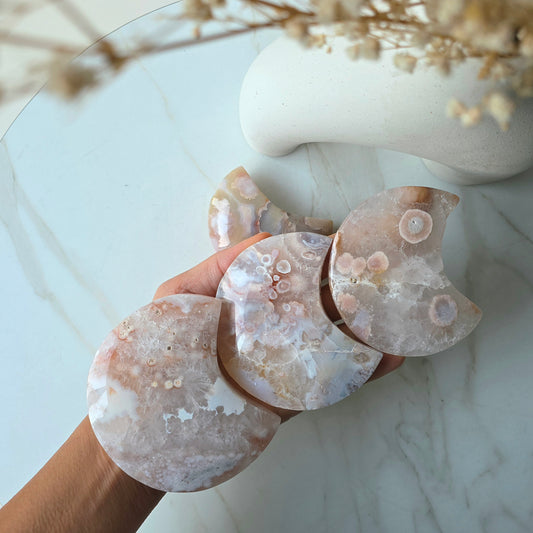 Flower Agate Crystal Moon Madagascar High Quality Large - Crystals and Me | Crystal Candles and Ethically Sourced Crystals