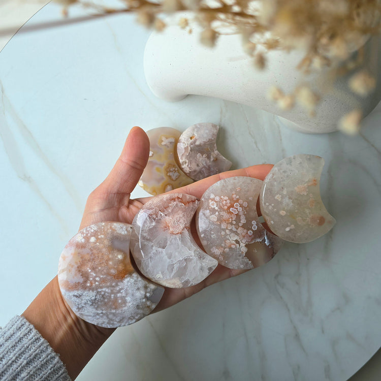Flower Agate Crystal Moon Madagascar High Quality Small - Crystals and Me | Crystal Candles and Ethically Sourced Crystals