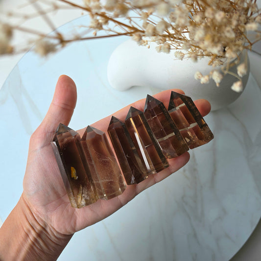 Natural Smokey Citrine Crystal Point High Quality Brazil Medium - Crystals and Me | Crystal Candles and Ethically Sourced Crystals