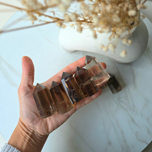 Natural Smokey Citrine Crystal Point High Quality Brazil Small - Crystals and Me | Crystal Candles and Ethically Sourced Crystals