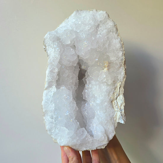 Clear Quartz Moroccan Geode Crystal XL 44 Statement - Crystals and Me | Crystal Candles and Ethically Sourced Crystals