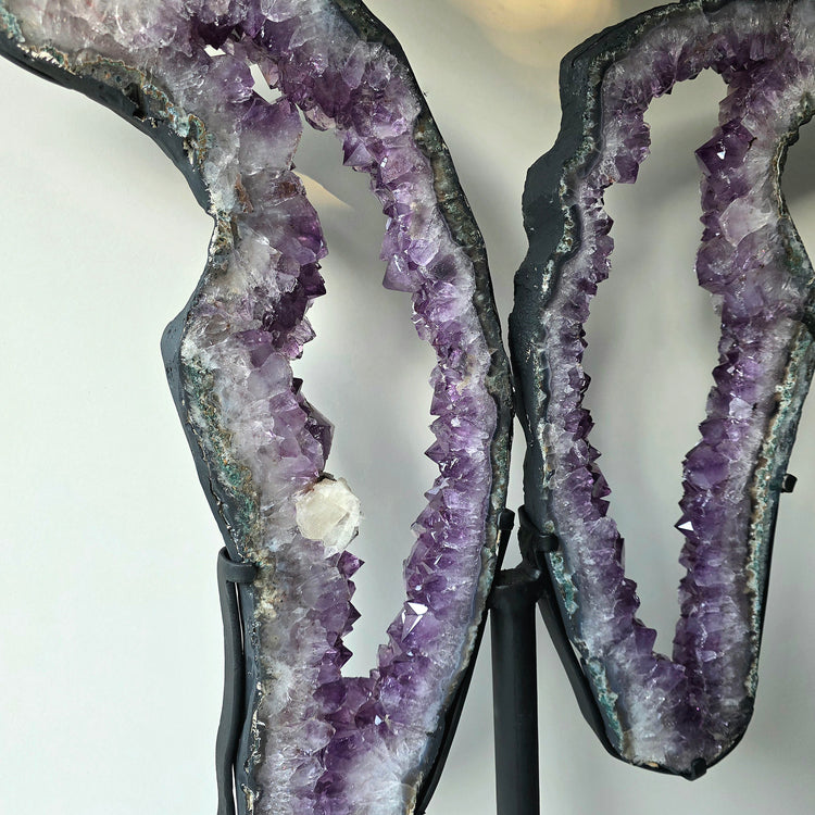 Amethyst Crystal Angel Wings Pair on Stand Brazil