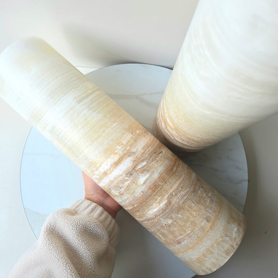 Onyx Crystal Home Decor Lamp Cream Mexico XL - Crystals and Me | Crystal Candles and Ethically Sourced Crystals