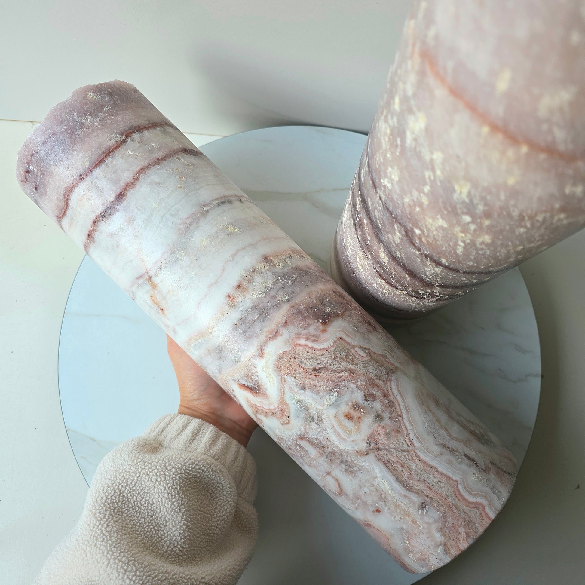 Onyx Crystal Home Decor Lamp Mauve Mexico XL - Crystals and Me | Crystal Candles and Ethically Sourced Crystals