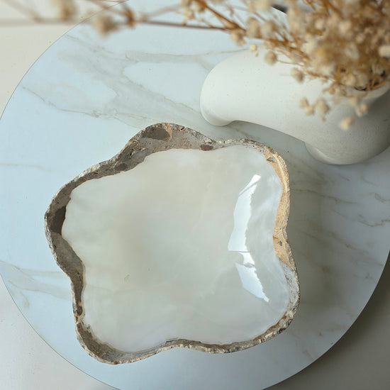 Polished Calcite Crystal Bowl High Quality White Mexico - Crystals and Me | Crystal Candles and Ethically Sourced Crystals