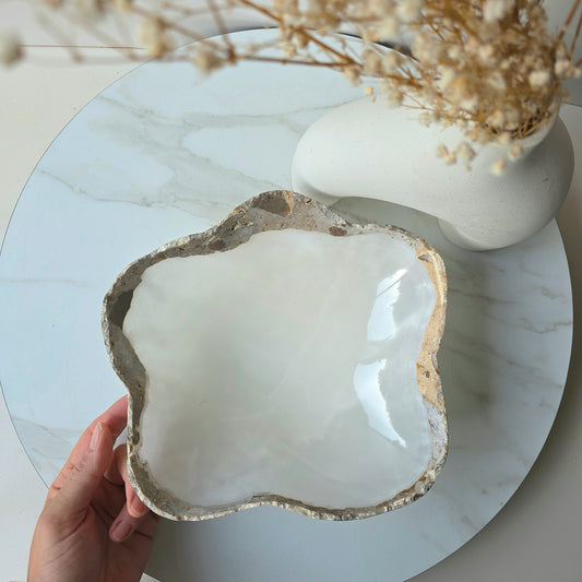 Polished Calcite Crystal Bowl High Quality White Mexico - Crystals and Me | Crystal Candles and Ethically Sourced Crystals