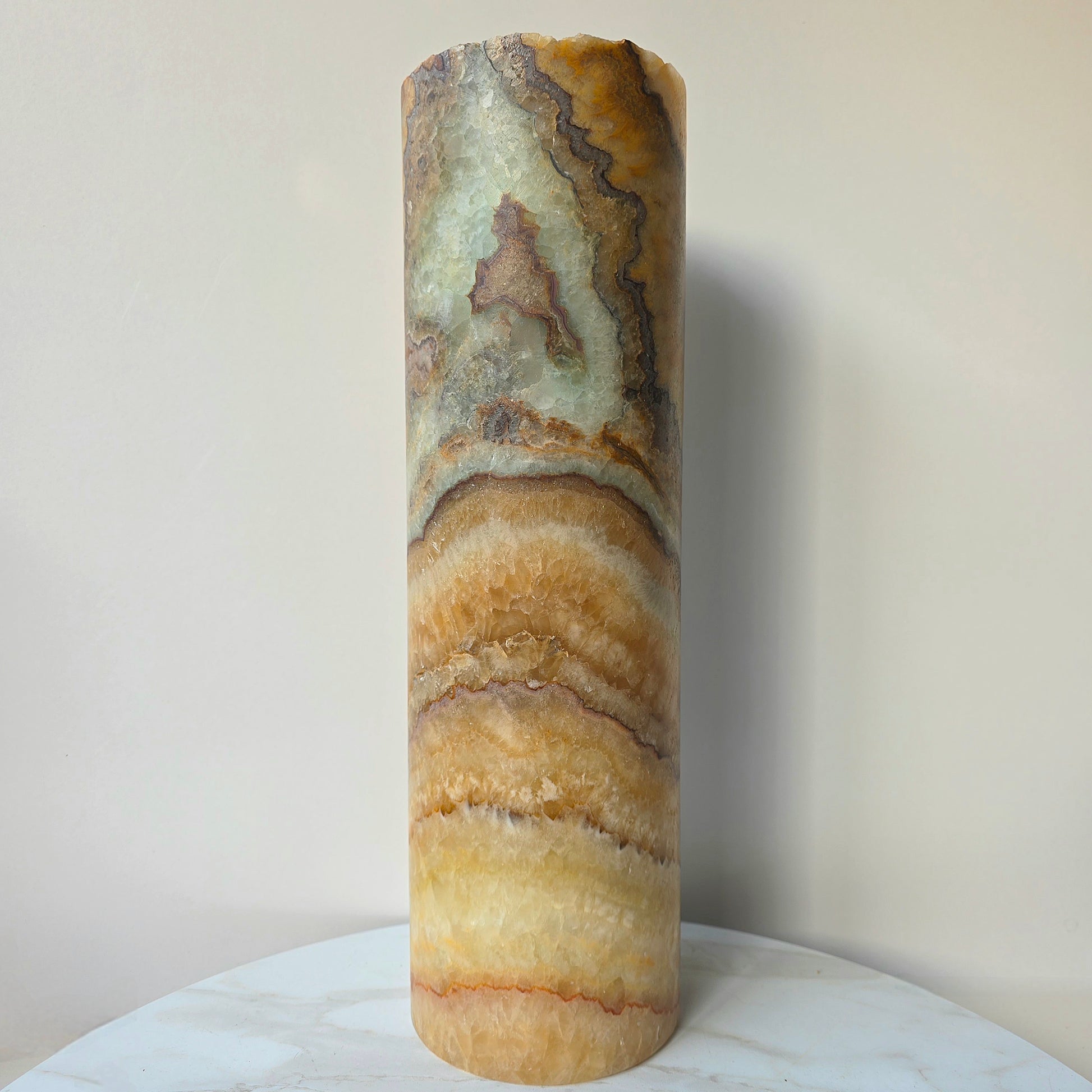 Onyx Honey Green Crystal Home Decor Single Lamp Mexico XL - Crystals and Me | Crystal Candles and Ethically Sourced Crystals
