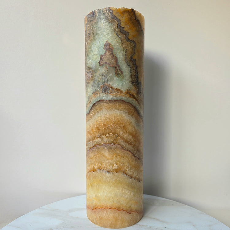 Onyx Honey Green Crystal Home Decor Single Lamp Mexico XL - Crystals and Me | Crystal Candles and Ethically Sourced Crystals