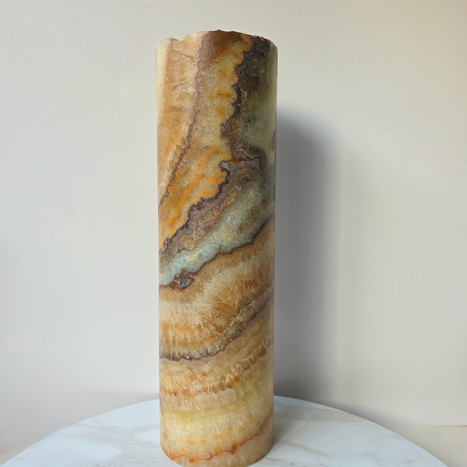 Onyx Honey Green Crystal Home Decor Single Lamp Mexico XL - Crystals and Me | Crystal Candles and Ethically Sourced Crystals