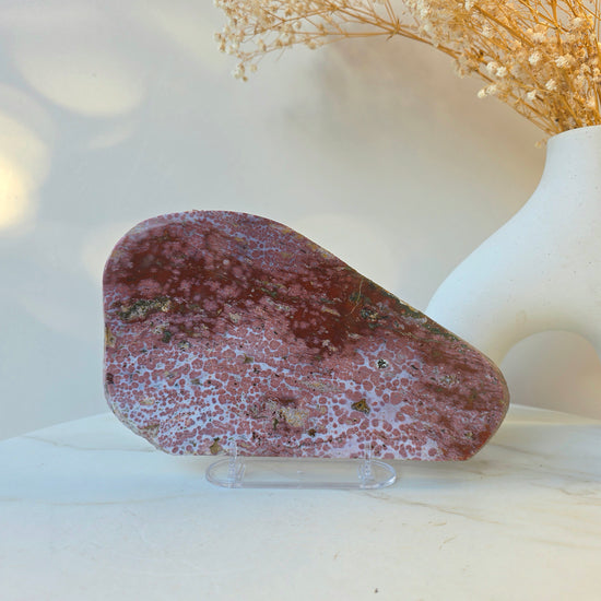 Ocean Jasper Crystal Slab Slice on Stand High Quality Madagascar - Crystals and Me | Crystal Candles and Ethically Sourced Crystals