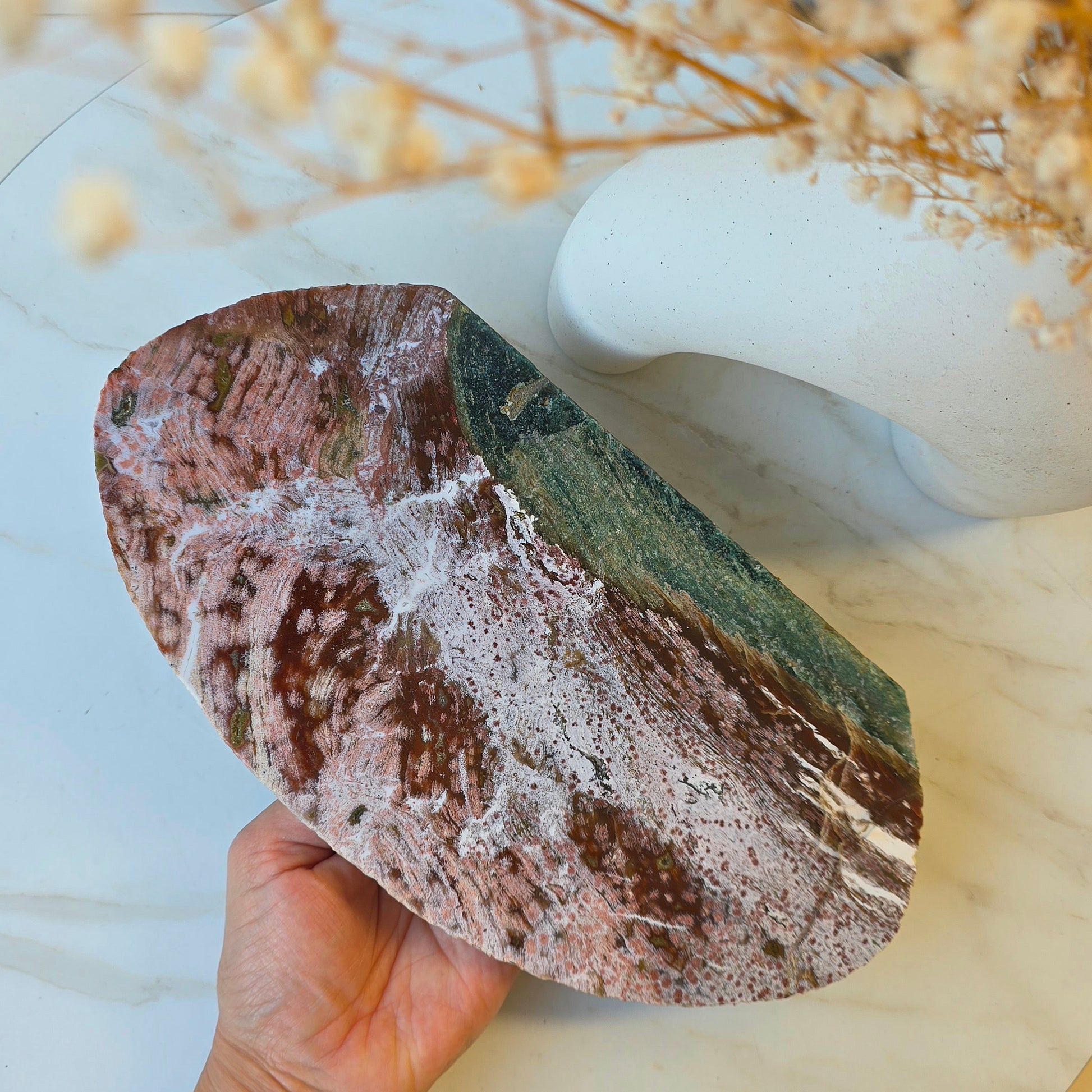 Ocean Jasper Crystal Slab Slice on Stand High Quality Madagascar - Crystals and Me | Crystal Candles and Ethically Sourced Crystals