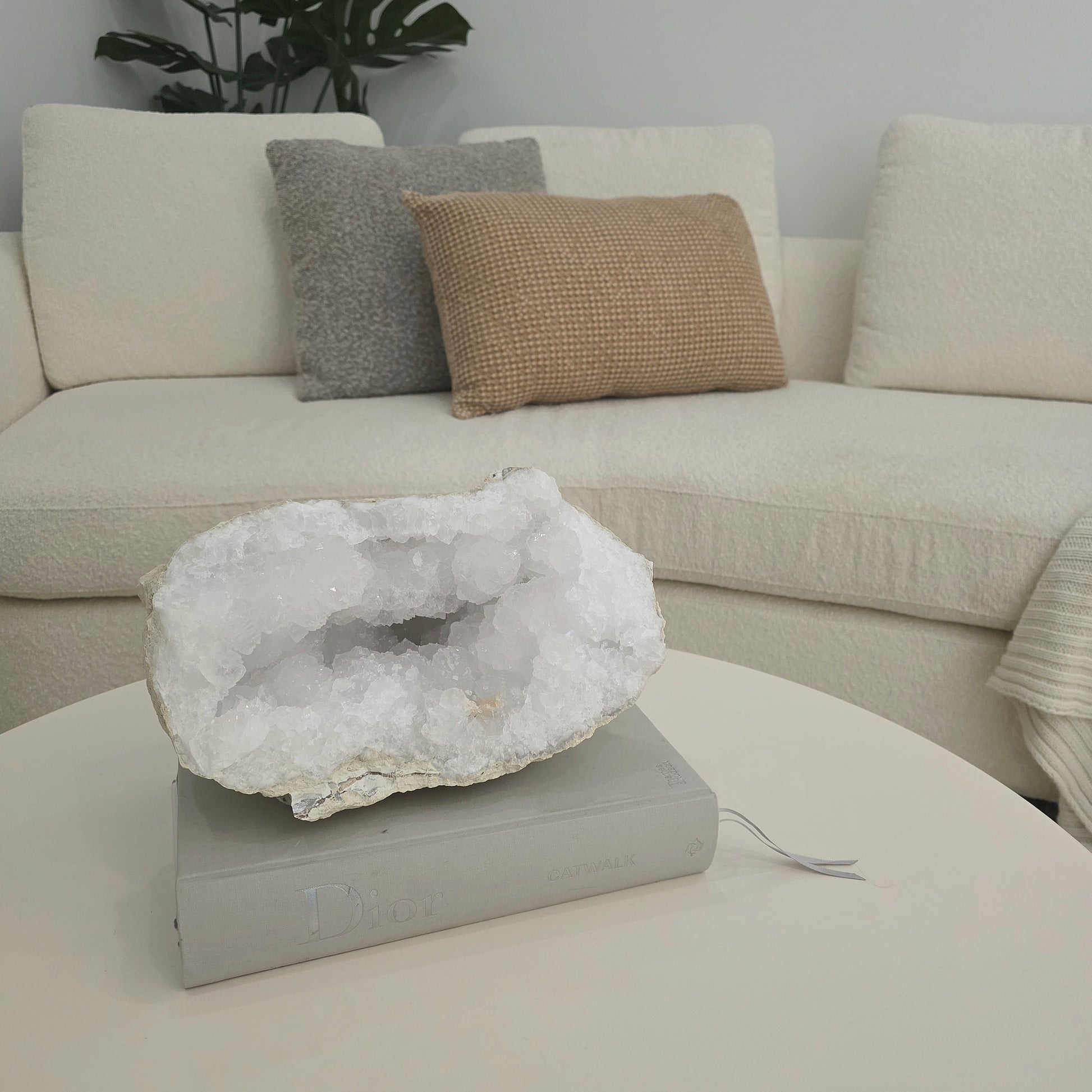 Clear Quartz Moroccan Geode Crystal XL 44 Statement - Crystals and Me | Crystal Candles and Ethically Sourced Crystals