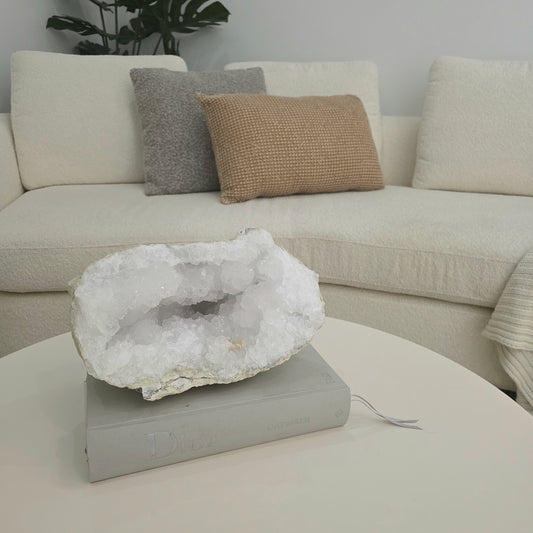 Clear Quartz Moroccan Geode Crystal XL 44 Statement - Crystals and Me | Crystal Candles and Ethically Sourced Crystals