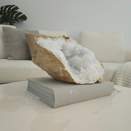 Clear Quartz Moroccan Geode Crystal XL 11 Statement - Crystals and Me | Crystal Candles and Ethically Sourced Crystals