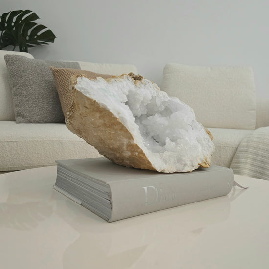 Clear Quartz Moroccan Geode Crystal XL 11 Statement - Crystals and Me | Crystal Candles and Ethically Sourced Crystals