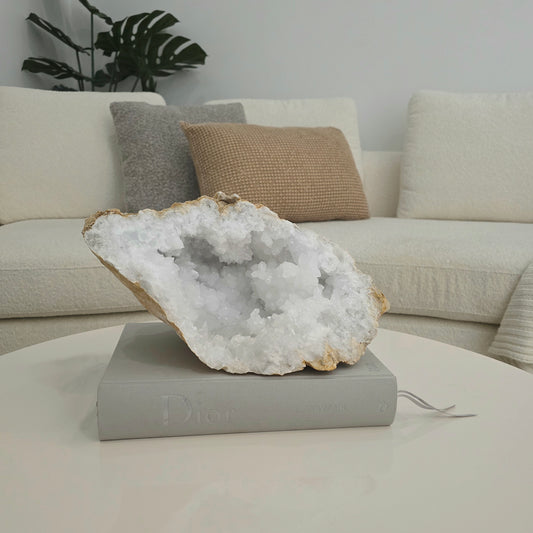 Clear Quartz Moroccan Geode Crystal XL 11 Statement - Crystals and Me | Crystal Candles and Ethically Sourced Crystals