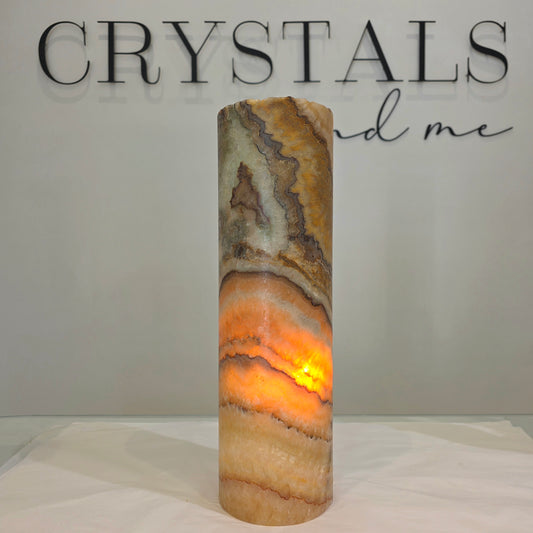 Onyx Honey Green Crystal Home Decor Single Lamp Mexico XL - Crystals and Me | Crystal Candles and Ethically Sourced Crystals