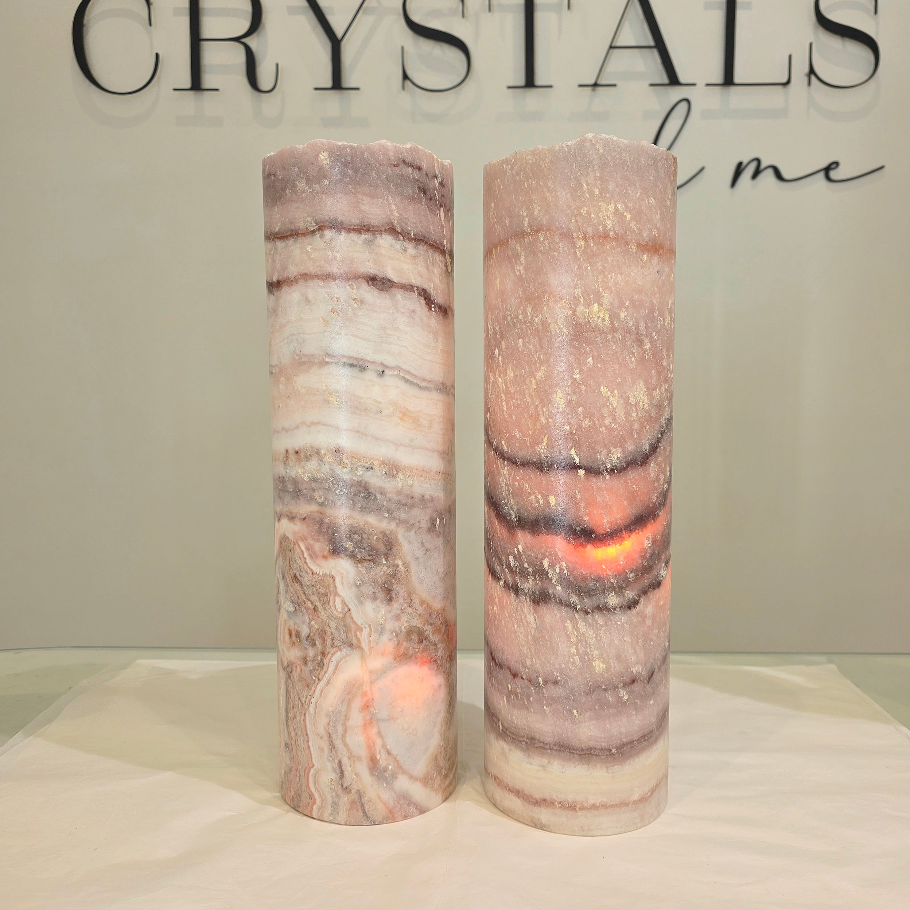 Onyx Crystal Home Decor Lamp Mauve Mexico XL - Crystals and Me | Crystal Candles and Ethically Sourced Crystals