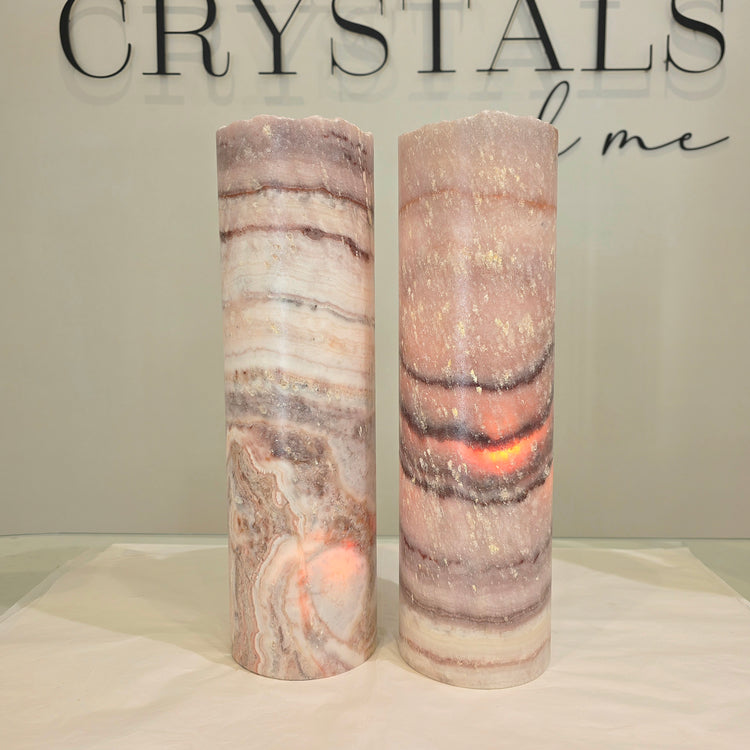 Onyx Crystal Home Decor Lamp Mauve Mexico XL - Crystals and Me | Crystal Candles and Ethically Sourced Crystals