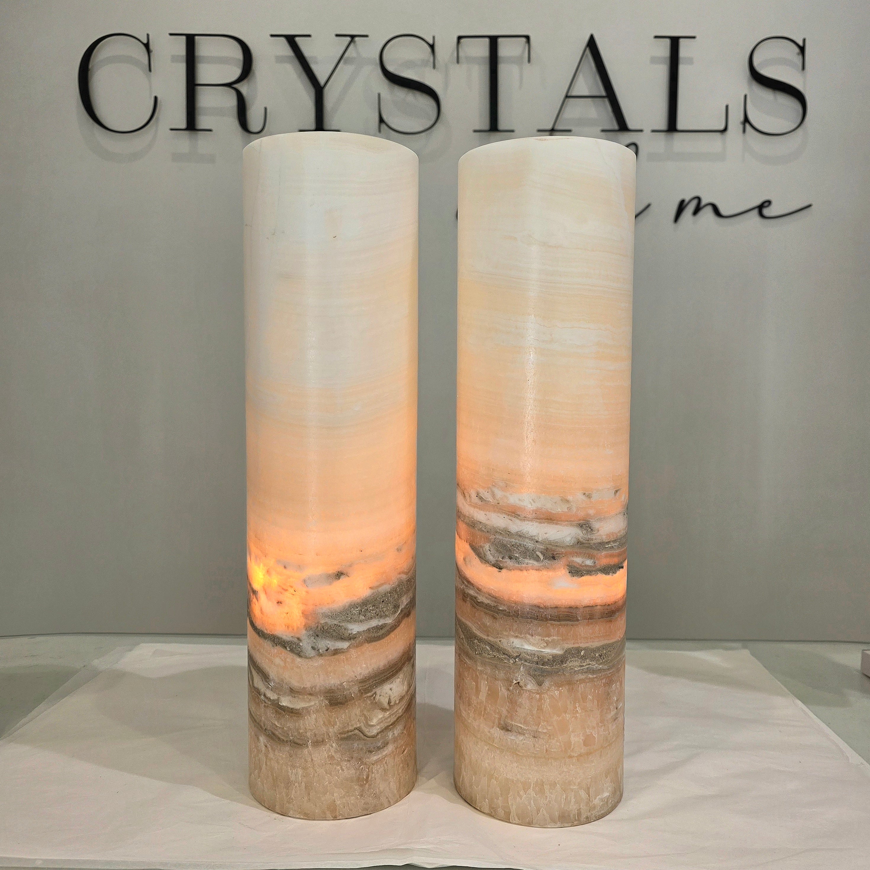 Onyx Crystal Home Decor Lamp Cream Mexico XL - Crystals and Me | Crystal Candles and Ethically Sourced Crystals