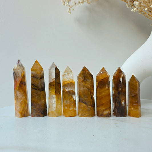 Golden Healer Crystal Point Tower High Quality Brazil - Crystals and Me | Crystal Candles and Ethically Sourced Crystals