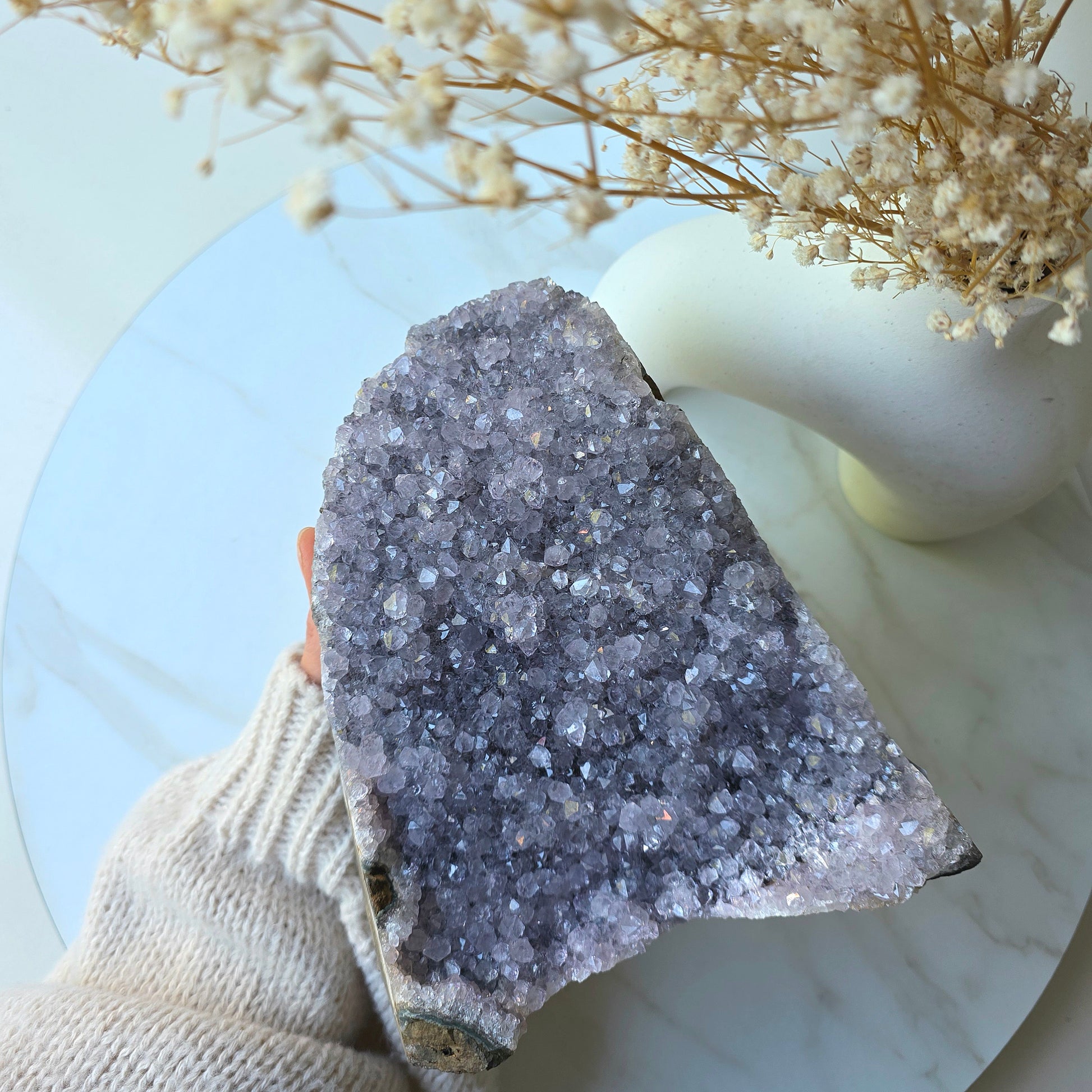 Amethyst Crystal Cluster Base Cut Lilac Brazil - Crystals and Me | Crystal Candles and Ethically Sourced Crystals