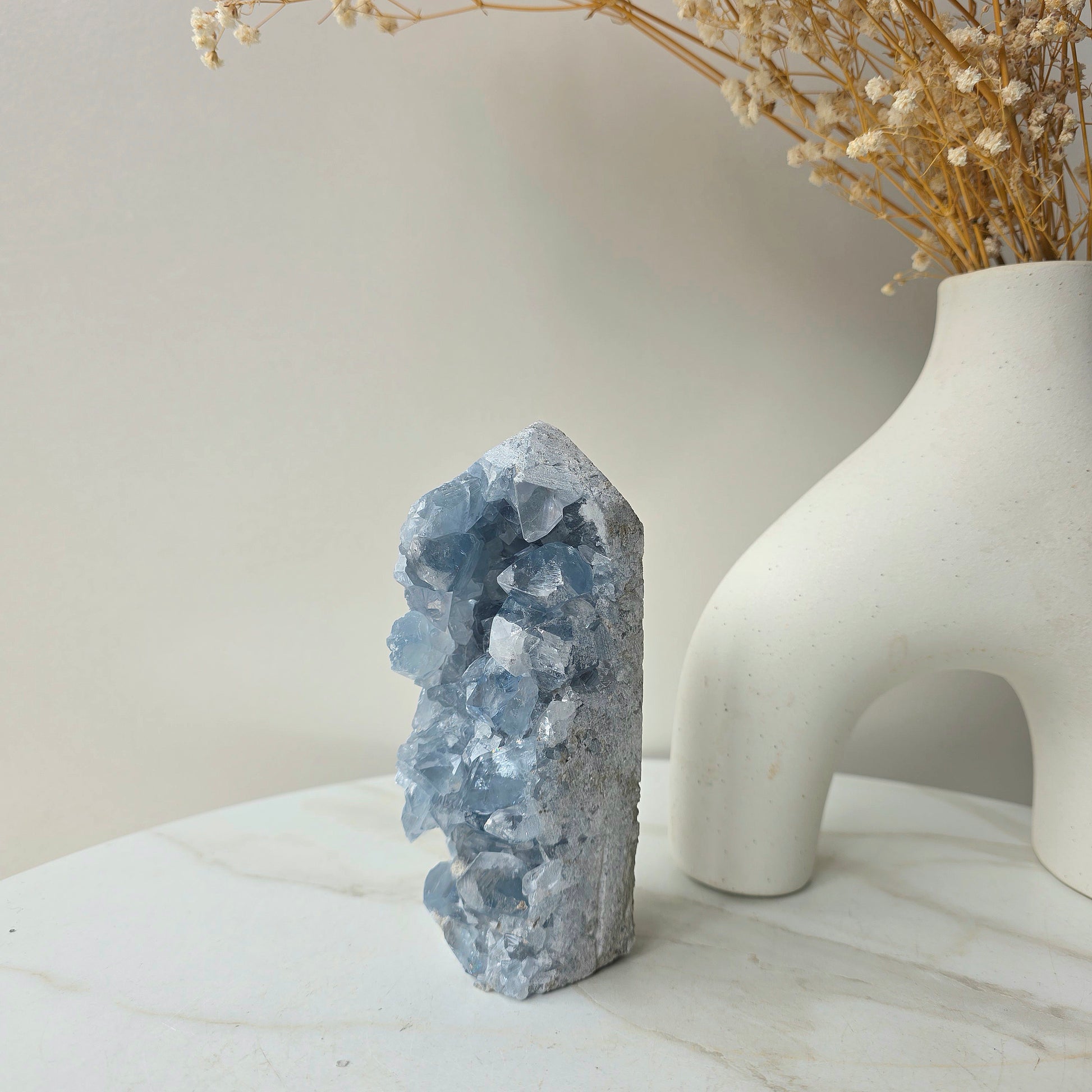 Celestite Crystal Tower High Quality Madagascar - Crystals and Me | Crystal Candles and Ethically Sourced Crystals