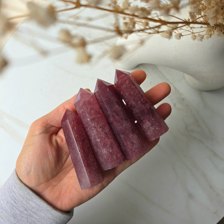 Strawberry Quartz Crystal Point Tower - Crystals and Me | Crystal Candles and Ethically Sourced Crystals