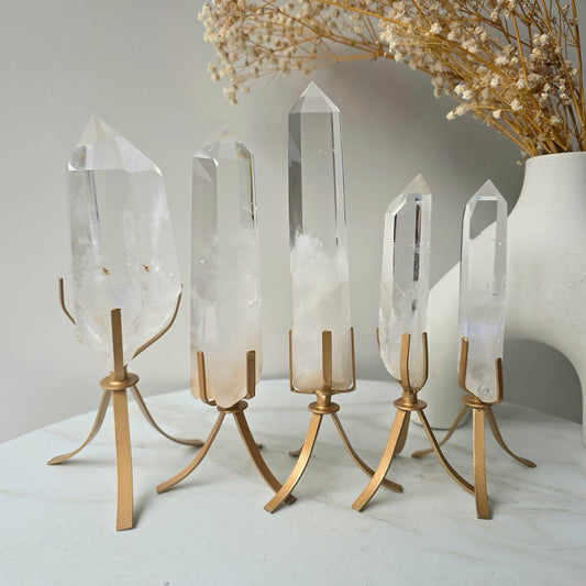 Clear Quartz Crystal Natural Point AA High Quality Brazil - Crystals and Me | Crystal Candles and Ethically Sourced Crystals