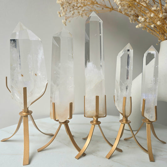 Clear Quartz Crystal Natural Point AA High Quality Brazil - Crystals and Me | Crystal Candles and Ethically Sourced Crystals