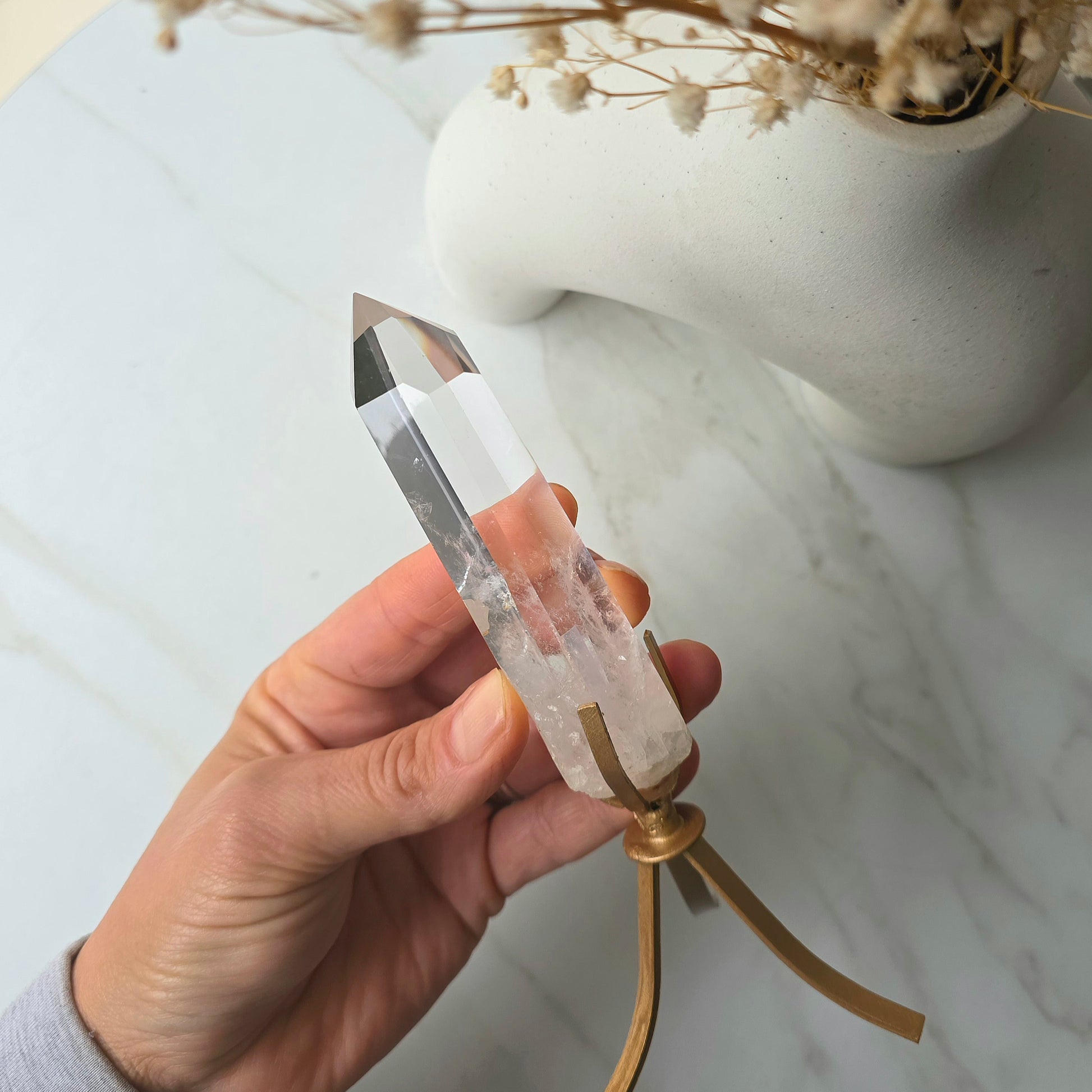 Clear Quartz Crystal Natural Point AA High Quality Brazil - Crystals and Me | Crystal Candles and Ethically Sourced Crystals