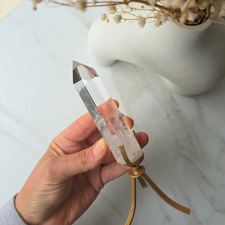 Clear Quartz Crystal Natural Point AA High Quality Brazil - Crystals and Me | Crystal Candles and Ethically Sourced Crystals