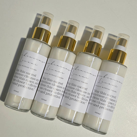 Cleansing Room Spray - White Sage, Palo Santo, Frankincense Livani Essential Oil Base - Crystals and Me | Crystal Candles and Ethically Sourced Crystals