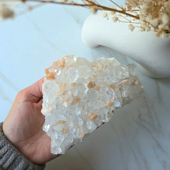 Rare Diamond Apophyllite Crystal Cluster High Quality India - Crystals and Me | Crystal Candles and Ethically Sourced Crystals