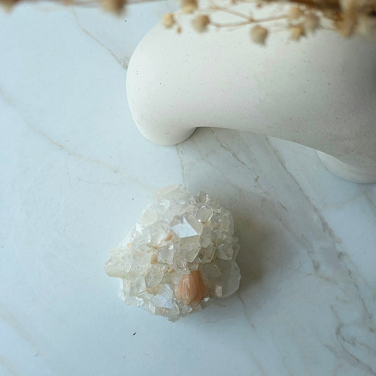 Rare Diamond Apophyllite Crystal Cluster High Quality India
