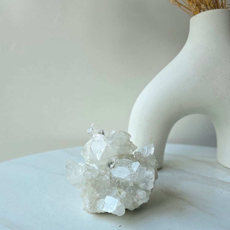 Rare Diamond Apophyllite Crystal Cluster High Quality India