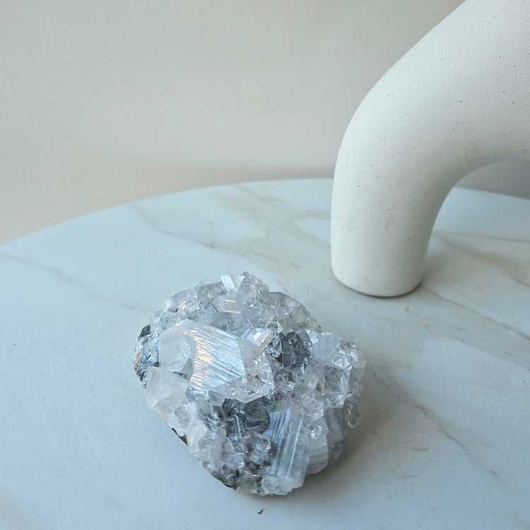 Rare Diamond Apophyllite Crystal Cluster High Quality India