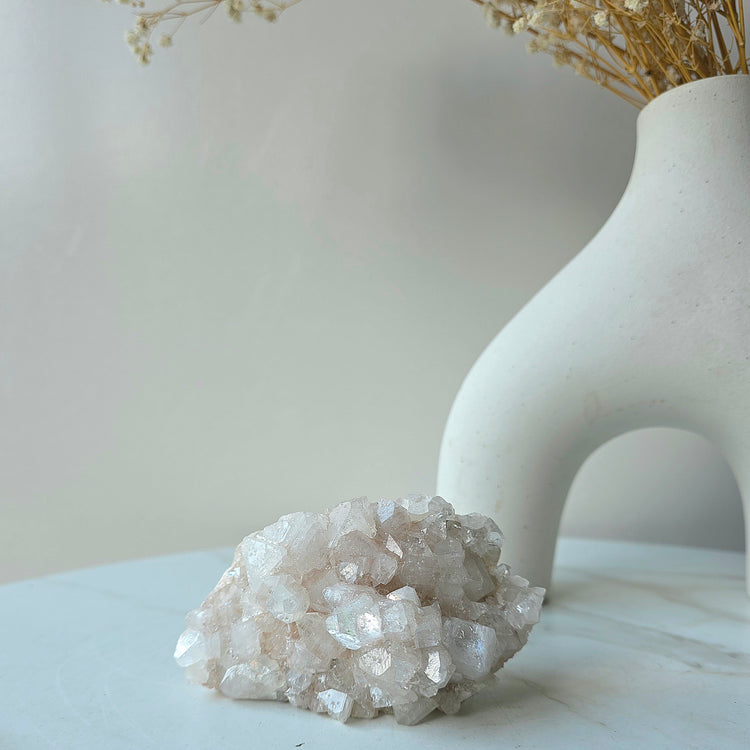 Rare Diamond Apophyllite Crystal Cluster High Quality India