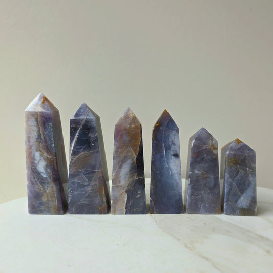Purple Chalcedony Crystal Tower Point Obelisk Indonesia