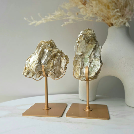 Golden Mica Crystal Cluster High Quality on Stand Madagascar - Crystals and Me | Crystal Candles and Ethically Sourced Crystals