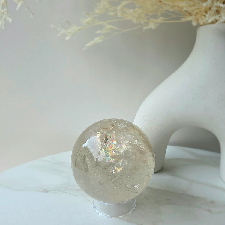 Smokey Quartz Rainbow Crystal Sphere High Quality Brazil
