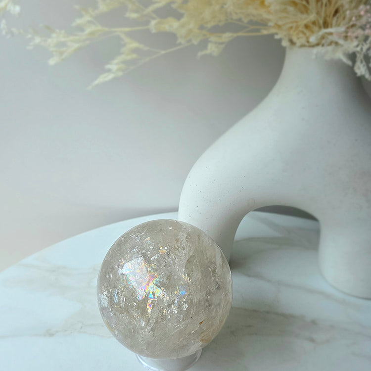 Smokey Quartz Rainbow Crystal Sphere High Quality Brazil